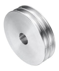 Heavy Duty Aluminum Double Groove V Belt Pulley, 17mm Bore, 80mm Outer Diameter, 7mm Groove, aluminum side angle view