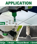 Diamond Tile Hole Saw Kit Pro Grade With Two 6mm to 100mm diamond core drill bits used on ceramic tile.