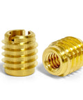 Brass Knife Thread Wood Inserts For Hardwood M3 0.5 Internal Threads 0.375 Inch Long Pack Of 10 close-up view