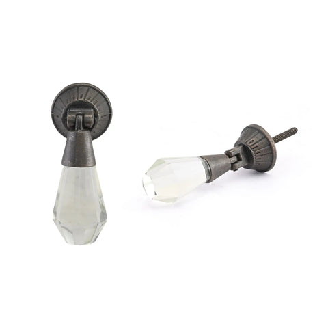 Set Of 6 Clear Glass Iris Knobs For Cabinets Drawers Doors And Wardrobes Modern Sleek Hardware Upgrade For Kitchen Cupboard