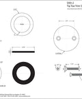 Solid Build Tip Toe Bathtub Drain Plug Trim Set With Two Hole Overflow Faceplate Oil Rubbed Bronze Finish dimensions and specifications drawing.