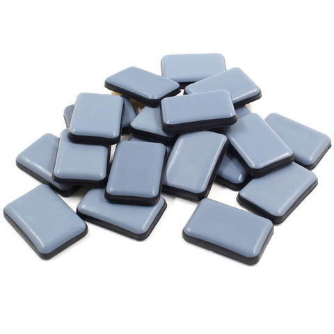 Rectangular Adhesive Furniture Sliders Set, 20 Pieces, 1-3/8 x 1 Inch PTFE Chair Glides For Hardwood Floors And Carpet displayed