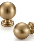 Premium Zinc Alloy Cabinet Knobs And Drawer Pulls One Inch Round Ball Champagne Bronze Finish on white background.