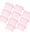 Mesh Zipper Pouch A5 Size File Organizer Bag 10 Pack for Travel On the Go Office School Supplies and Cosmetics 9.4 by 7.1 Inches Pink Nylon