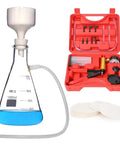 Beast Lab Vacuum Filtration Kit With Pump Buchner Funnel Filtering Flask Filter Papers Rubber Tubing And Stopper 250 ml Apparatus
