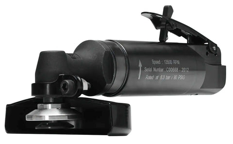 Premium Pro Shop 4 Inch Pneumatic Right Angle Air Grinder Tool built for auto detailing and metal works with heavy duty specs.