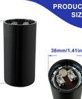 88-108uF 165VAC Round Motor Start Capacitor For 50/60 Hz AC Motors, Built Tough For Any Job, Rugged Durable Body, Crack Resistant Build, Easy Install Replacement Part For Industrial And Home Motors, black 70mm x 36mm