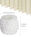 Vertical Blind Bottom Chain Kit 20 Meters With 200 Clips And 5 Plastic Chain Connectors For 3.5 Inch Slats 89 Mm DIY Replacement Durable Beaded Chain Easy Home Installation For Homes And Offices, showing white beaded chain and blind slats measurement.
