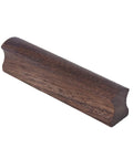 Six Piece Walnut Wood Drawer Handles Set With 2.5 Inch Hole Centers, Rectangular Solid Wood Cabinet Pulls, smooth sanded finish.
