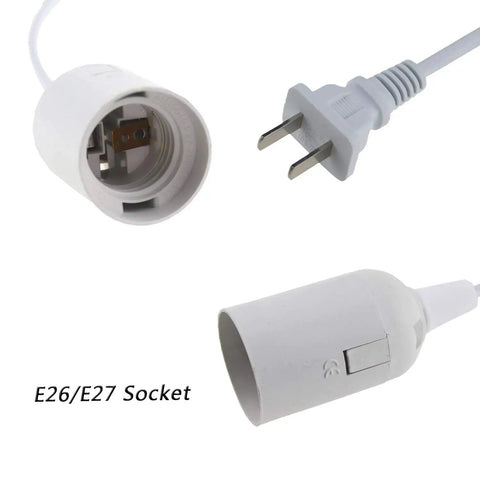 2 Pack E26 E27 LED Light Socket With 5.9 Foot Extension Cord On Off Switch US Plug Pendant Lighting Socket For Kitchen Bedroom