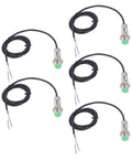 Inductive Proximity Switch Kit With 10mm Sensing Distance 2 Wire Normally Open IP65 Proximity Sensor For AC DC 0 To 250V 150Hz 400mA Output Rock Solid ABS And Aluminum Alloy Housing Easy Mount, 5-pack sensors