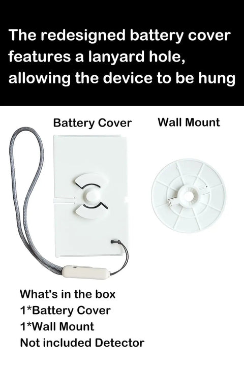 No Drill Wall Mount For Carbon Monoxide Alarms Battery Back Cover Included Upgrade With Lanyard and Quick Release Bracket.