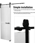 Heavy Duty Barn Door Hardware Kit 6.6 Foot Track System With 330 Pound Capacity Ultra Quiet Soft Close Sliding Hardware