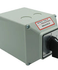 Rugged Heavy Duty 63A Rotary Changeover Switch With Exterior Box For Solar And Grid Power Switching, Two Way 3NO 3NC, 660V
