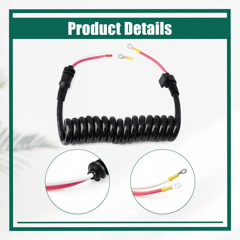 8M0029237 Curly Cable Replacement For MotorGuide Xi3 And Xi5 Trolling Motors coiled black cable with connectors for easy installation.