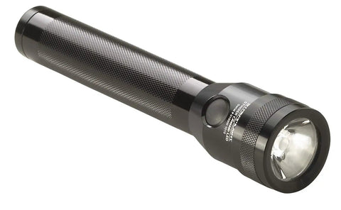Stinger Classic 500 Lumen Rechargeable LED Flashlight Without Charger Black With Anodized Aluminum Body Knurled Grip Easy Push Button Switch High Medium Low And Strobe Modes Tough Beam Distance For Real Night Ops