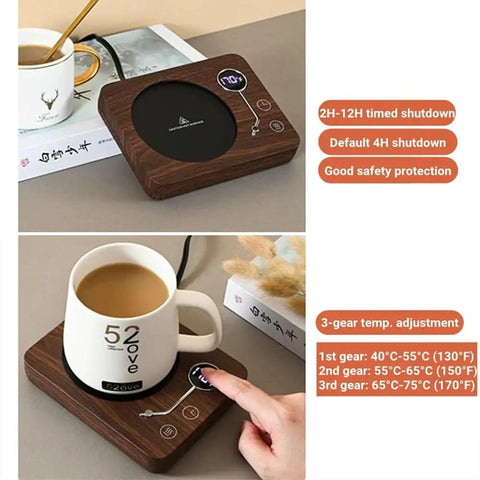 Electric Coffee Mug Warmer With Three Heat Settings And Four Hour Auto Shutoff Keeps Your Favorite Brew Piping Hot For Lazy Desk Setup Or Cozy Kitchen Counters No More Cold Sip Vibes On The Daily