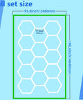 Dimensions of Geometric Hexagon LED Shop Light 14 Hex Grid Panels in Green
