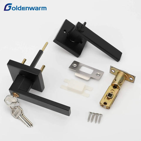 Matte Black Privacy Lever Door Handle For Interior Doors Heavy Duty Interior Door Handle Modern Bedroom Door Lever Reversible
