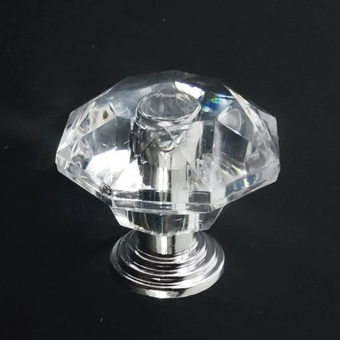 Clear Crystal Drawer Knobs 26 Pack 24mm Diamond Shaped Acrylic Cabinet Pulls For Kitchen Dresser Cupboard Easy Install Sparkling Crystal Look