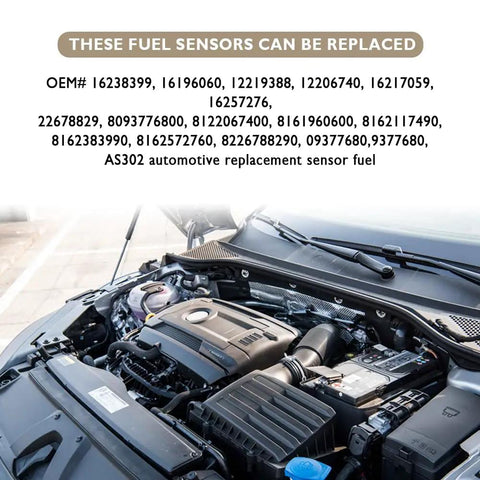 Fuel Tank Pressure Sensor For Chevy GMC Cadillac Buick Pontiac Avalanche Suburban Express Impala Silverado Tahoe Sierra Replacement With OEM 16238399 16196060 12219388 And Related Part Numbers For Easy Fit And Keeping Your Fuel System Running Smooth. engine bay image with OEM replacement sensor compatibility