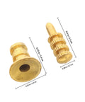 24 Pack Zinc Alloy Dowel Pins, Table Leaf Alignment Connectors, Heavy Duty Metal Bolt Sleeves For Cabinet Wardrobe Shelf Setup, No Sweat Quick Install Furniture Fasteners displayed from a top view with measurements.