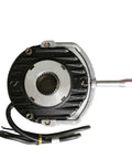 Electromagnetic brake with 11mm/15mm shaft, black housing, silver center hub, and wiring leads.