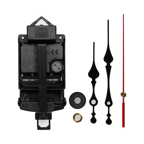 DIY Pendulum Clock Movement Kit With Silent Hands And Fittings For Non Ticking Operation Dope Replacement Parts For Wood Metal And Frameless Wall Clocks Plug And Play Install And Long Lasting Performance set displayed with hands and fittings