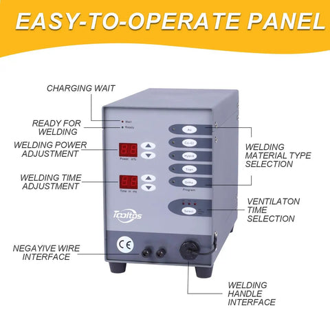 Control panel of Pro Grade CNC Pulse Argon Arc TIG Jewelry Spot Welder With Five Shortcut Modes Gas Assisted But Works Without Argon