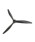 Three Blade Propeller For RC Airplane 11x7.5 Replacement Part EFL5962 SR-22T Compatible Easy Install High Performance Propeller For Model Planes Hobby featuring close-up of black 3-blade propeller.