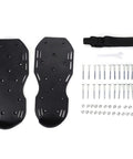 Heavy Duty Lawn Aerator Shoes With Iron Spikes And Three Strap Design, hardware set included, for aerating lawns, black sandals