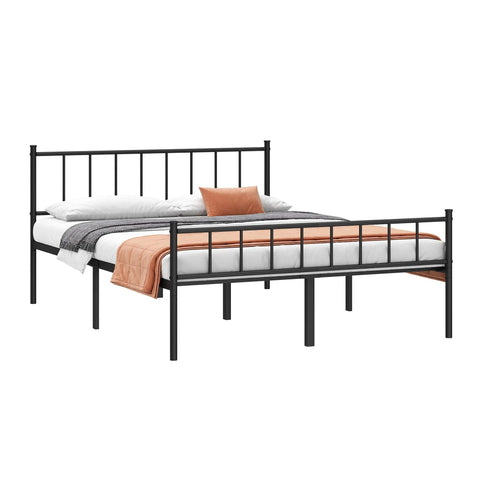 Tough Built Queen Metal Bed Frame With Steel Slat Support Zero Squeak Design Easy As Pie Assembly And Tons Of Under Bed Storage for maximum comfort.