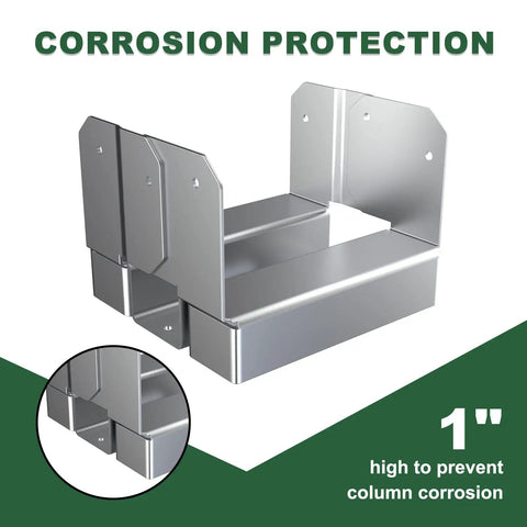 20 Pack 4x4 Post Base For Concrete Adjustable Metal Post Bracket And Anchor Galvanized Steel Slotted Design For Easy Sizing