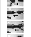 Step-by-step connection guide for 21 Inch Wand With Lockable Brass Shutoff And Inline Filter Replacement Kit Pro-Grade For 9/16 Inch Hose