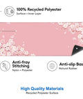 Pink Cherry Blossom Desk Pad 31.5 By 11.8 Inches With Non Slip Rubber Base Large Gaming Mouse Pad with Sakura flowers and smooth glide