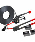 Pro Grade 1/2 Inch Steel Strapping Kit 200 Feet Roll With 1100 Lb Break Strength Tensioner Crimper Cutter And 100 Metal Seals for pallet wrapping