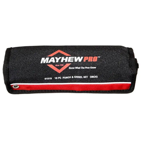 Heavy Duty 19 Piece Punch And Chisel Set With Black Oxide Finish Pro Grade For Metalworking And Automotive Projects in package.