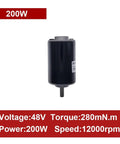 Heavy Duty Cnc Engraving Spindle Motor 300W 48V Dc Brush Air Cool 12000 Rpm close-up of 200W model with specifications