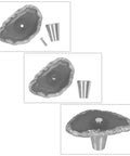 Dope Set Of 4 Agate Slice Drawer Knobs With Screws, Geode Crystal Cabinet Pulls For Dresser Cupboard And Kitchen Decor