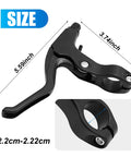 Two Pack 0.87 Inch Aluminum Alloy Bicycle Brake Levers Universal Fit dimensions and details.