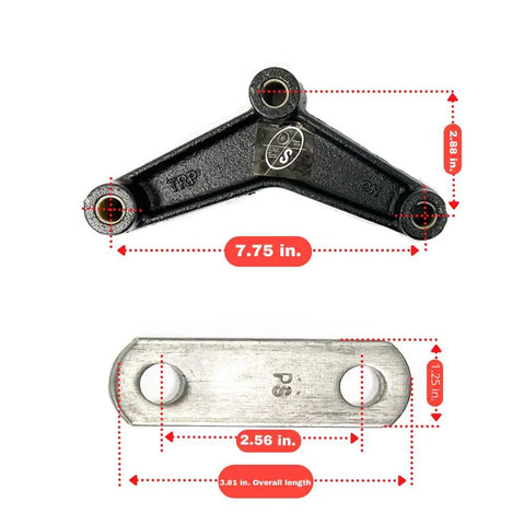 Heavy Duty Tandem Trailer Axle Shackle Kit For Double Eye Springs Fits 3500 To 5200 Pound Axles, 7.75 in equalizer and 2.56 in shackle