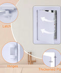 Plastic Access Panel For Drywall Ceiling 4 X 6 Inch Reinforced Plumbing Wall Access Doors Removable Hinged White shown installed