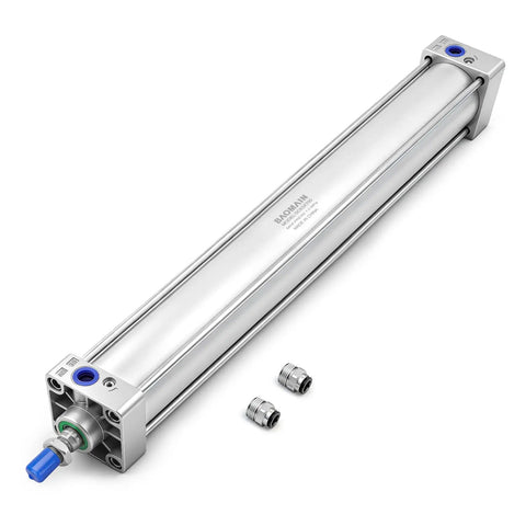 Beefy Pneumatic Air Cylinder 2.5 Inch Bore 27.55 Inch Stroke Single Rod Double Acting with M16x1.5 Threaded Rod PT 3/8 Port