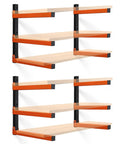 Heavy Duty Wood Organizer Lumber Rack Wall Mount Cantilever Shelves Tough As Nails 3 Level Holds Up To 600 Lbs 4 Pack
