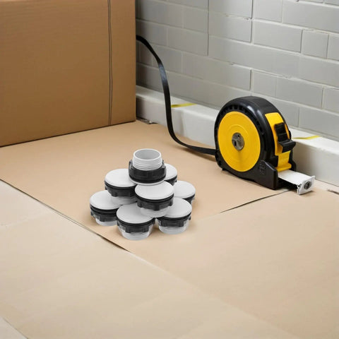 Heavy-Duty Plastic Push Button Switch Hole Plugs Pack 50, waterproof plastic panel hole plugs with tape measure