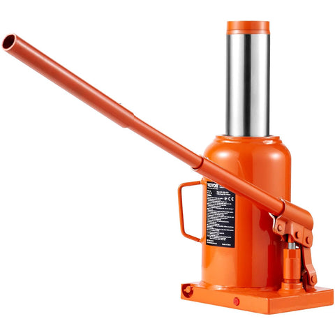 VEVOR orange hydraulic bottle jack, 50-ton capacity, welded steel body with 3-section long handle