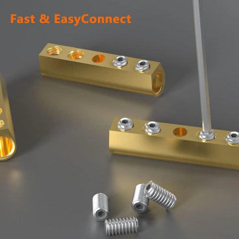 10 Pack 10 To 6 AWG Wire Connector Nut Kit With 80A Brass Terminals Heat Shrink Butt Connectors M5 Screws And Wrench Waterproof Crimpless Wiring Kit For Automotive Marine And Solar Projects, focus on brass connectors and screws