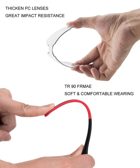 Photochromic Cycling Sunglasses For Men And Women, Frameless Bike Glasses With UV Protection, flexible and impact-resistant design