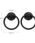 Two Pack Black Iron Cabinet Ring Pulls With Screws In A Single Hole Design For Kitchen Cabinets Wardrobes Dressers And Furniture Hardware