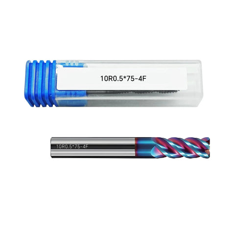 Nano Coated Micrograin Carbide Corner Radius End Mill With Four Flute Flat Design Radius 0.5 10 25 10 75mm CM124